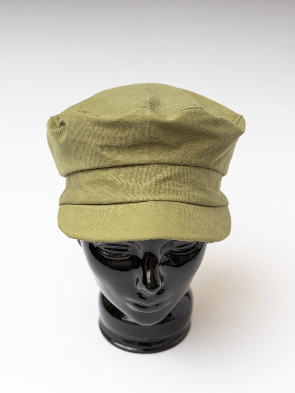Army Green Cadet Military Hat with Plant Print Lining